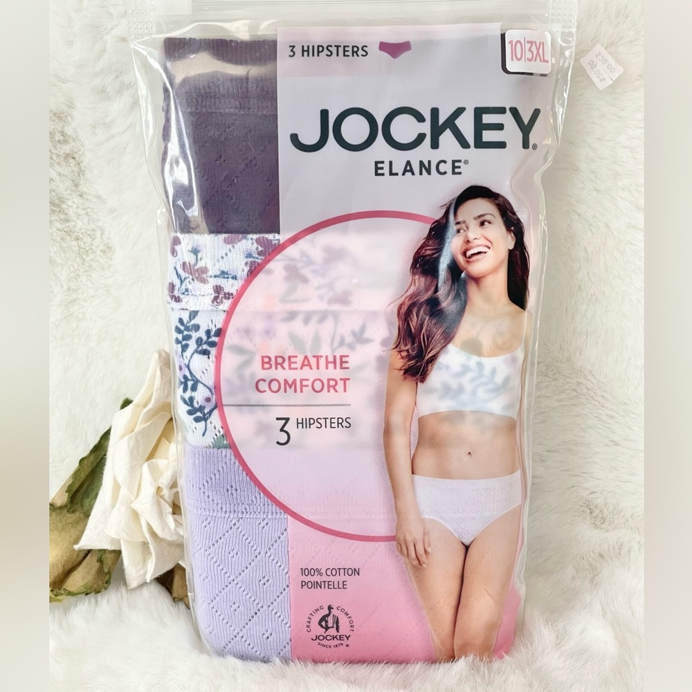 New with tags JOCKEY ELANCE BREATHE COMFORT HIPSTER UNDERWEAR 3 PK PURPLE SZ 3XL